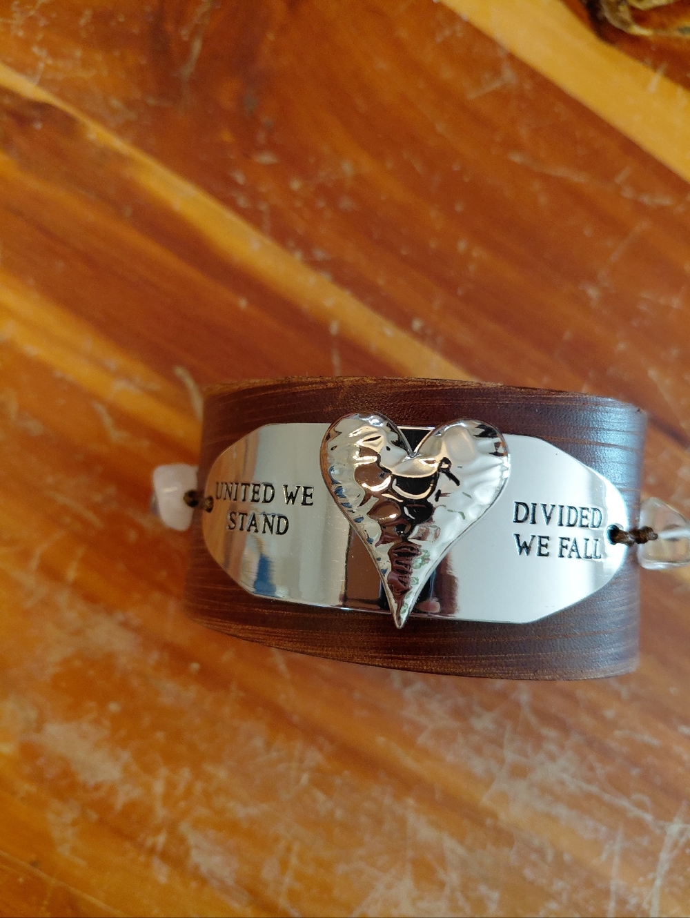 NEW SUNDANCE "UNITED WE STAND,  DEVIDED WE FALL" Leather Bracelet